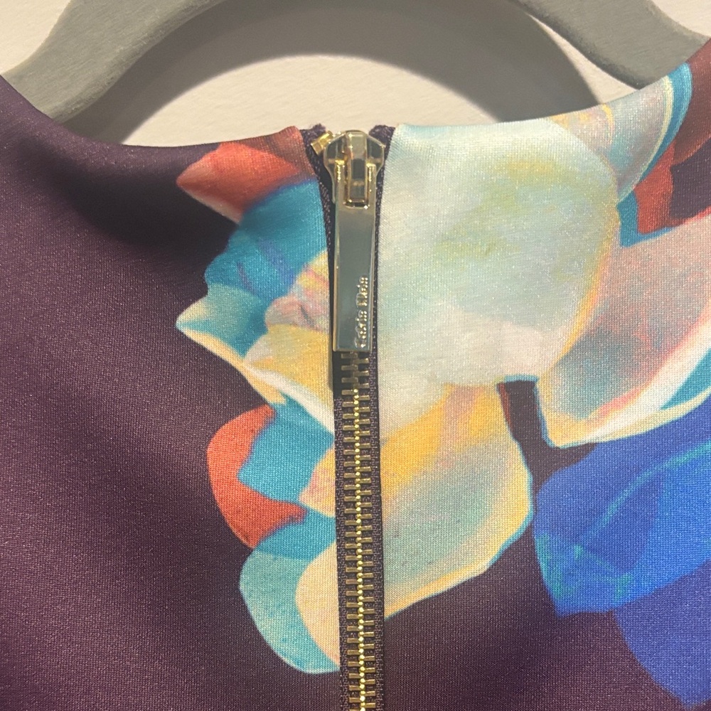 Calvin Klein Sleeveless Floral Sheath Dress - Purple - Size 6 - Picture 4 of 7